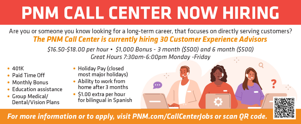 PNM Call Center Now Hiring