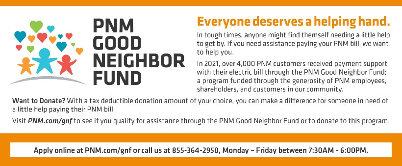 PNM Good Neighbor Fund Apply Online at PNM.com/gnf