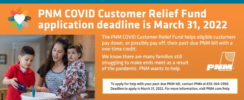 PNM COVID Customer Relief Fund application deadline is March 31,2022