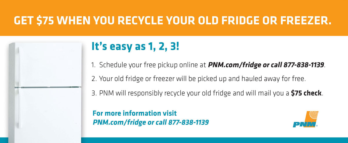 Get $75 when you recycle your old fridge or freezer.