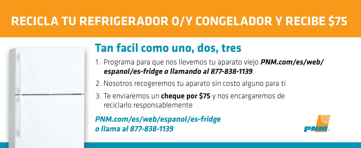 Recicla tu refrigerador o/y congelador y recibe $75.