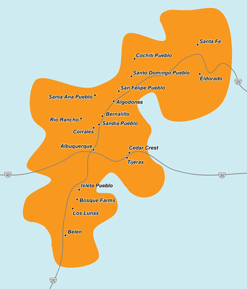 Service Area Detail Of Santa Fe Albuquerque Region Pnmprod Pnm Com